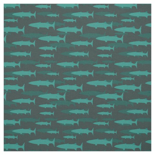 バラクーダブルーの魚の模様 ファブリック (見本)