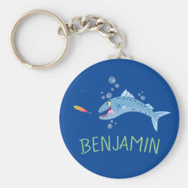 バラクーダ空腹魚釣り漫画イラストレーション キーホルダー