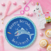 バラクーダ空腹魚釣り漫画パーソナライズされた ペーパープレート (パーティー)