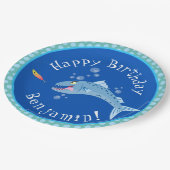 バラクーダ空腹魚釣り漫画パーソナライズされた ペーパープレート (アングル)