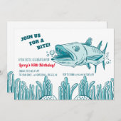 バラクーダ誕生日パーティーへの招待 招待状 (正面/裏面)