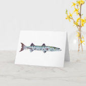 バラクーダ魚のグリーティングカード カード (黄色い花)