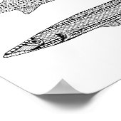 バラクーダ魚アダルトカラーリングポスター ポスター (角)