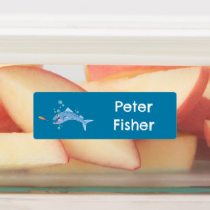 バラクーダ魚魚釣り漫画パーソナライズされた ラベル