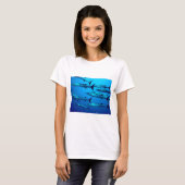 バラクーダ ダイビング 深海 海 水中 熱帯 波 Tシャツ (正面フル)