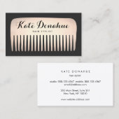 バラクール金ゴールド美容師コームヘアサロン 名刺 (正面/裏面)