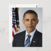 バラク小浜大統領のポートレート ポストカード (正面/裏面)
