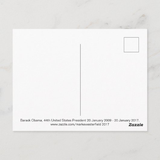 バラク小浜44統一された州大統領 ポストカード (裏面)