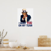 バラク・オバマおじさん私は私のチームにあなたを望む ポスター (キッチン)