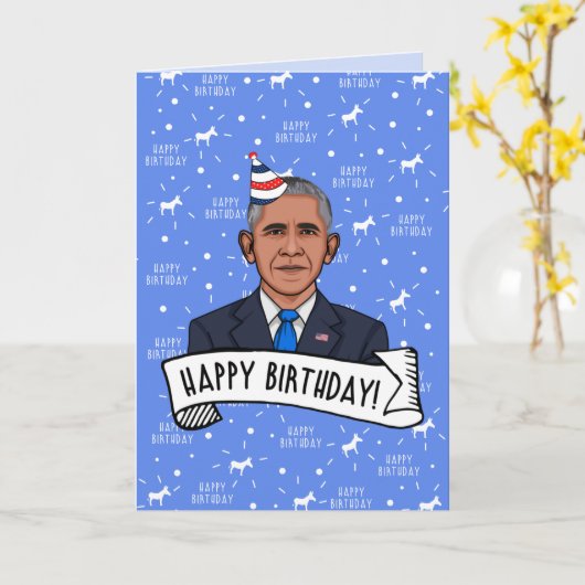 バラク・オバマからの誕生日おめでとう カード (黄色い花)