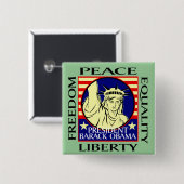 バラク・オバマが勝つ!- カスタマイズ - 缶バッジ (正面&裏面)