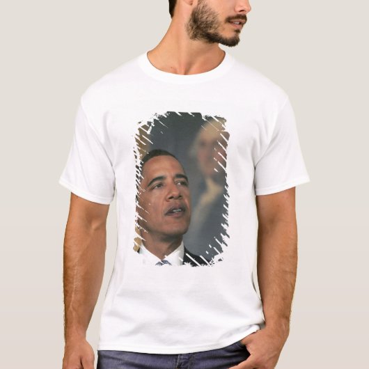 バラク・オバマが指名の意向を表明 Tシャツ (正面)