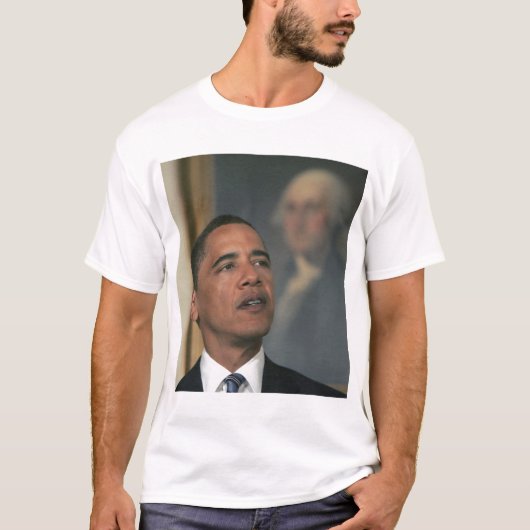 バラク・オバマが指名の意向を表明 Tシャツ (正面)