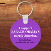 バラク・オバマの紫アメリカのキーチェーン キーホルダー (正面)