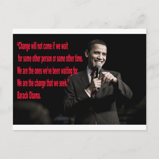 バラク・オバマの「変化」名言 ポストカード (正面)