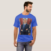 バラク・オバマ写真 44代アメリカ大統領 愛国 デモクラット Tシャツ (正面フル)