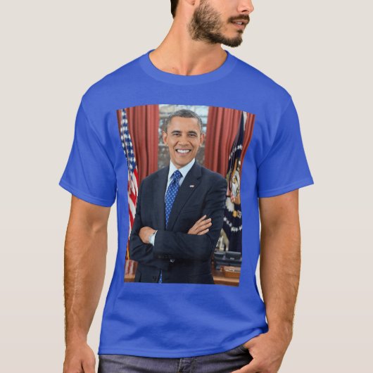 バラク・オバマ写真 44代アメリカ大統領 愛国 デモクラット Tシャツ (正面)