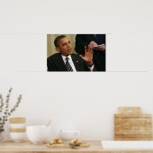 バラク・オバマ大統領が報道陣と会見 ポスター (キッチン)