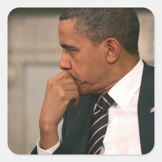 バラク・オバマ大統領が大統領と会談する スクエアシール (正面)