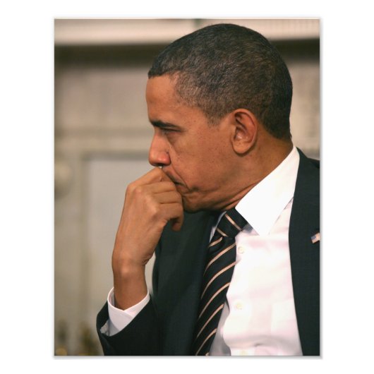 バラク・オバマ大統領が大統領と会談する フォトプリント (正面)