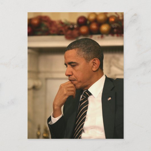 バラク・オバマ大統領が思案する ポストカード (正面)