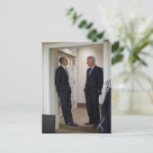 バラク・オバマ大統領とクリントン大統領 ポストカード (スタンド正面)