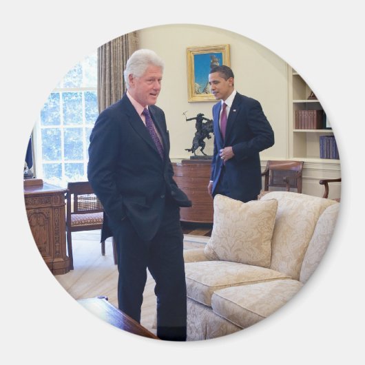 バラク・オバマ大統領とクリントン大統領 マグネット (正面)