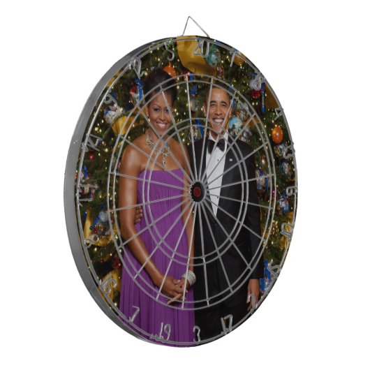 バラク・オバマ大統領とミシェルのクリスマス ダーツボード (正面左)