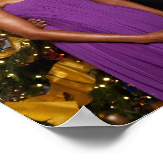 バラク・オバマ大統領とミシェルのクリスマス ポスター (角)