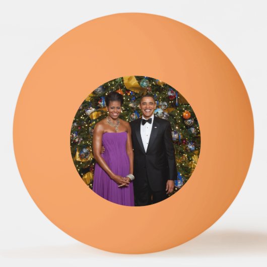 バラク・オバマ大統領とミシェルのクリスマス 卓球ボール (裏面)