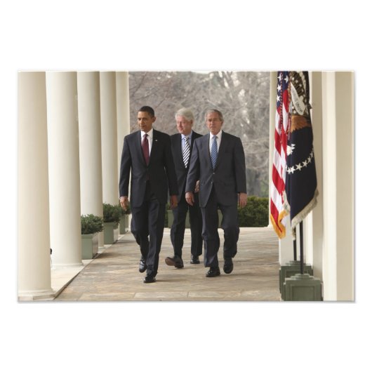 バラク・オバマ大統領と元大統領 フォトプリント            (正面)