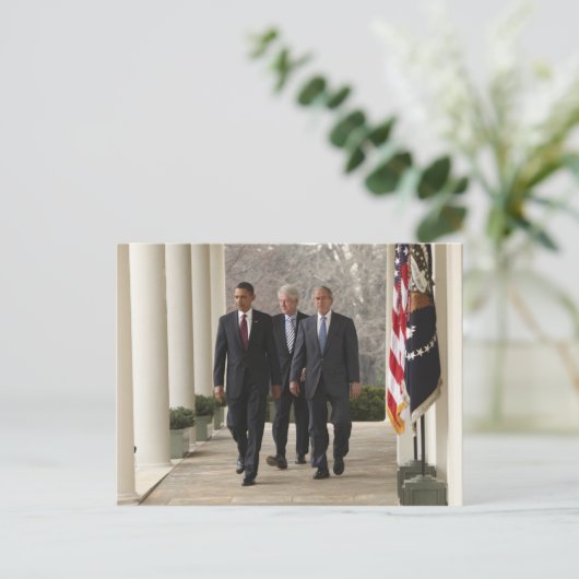 バラク・オバマ大統領と元大統領 ポストカード (スタンド正面)