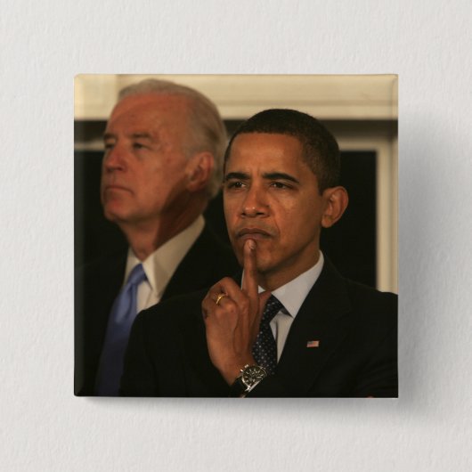 バラク・オバマ大統領と副大統領 缶バッジ (正面)