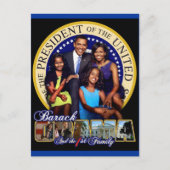 バラク・オバマ大統領と家族 ポストカード (正面)