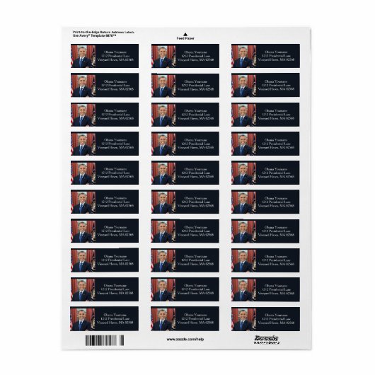 バラク・オバマ大統領の第2期ポートレート演説 ラベル (フルシート)