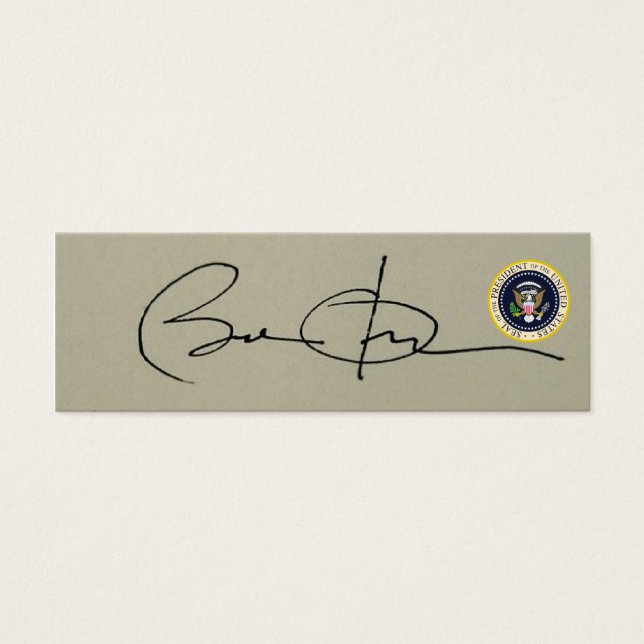 バラク・オバマ大統領の米国大統領としての初の署名 (正面)