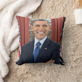 バラク・オバマ大統領2期公式ポートレート クッション (ブランケット)