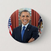 バラク・オバマ大統領2期公式ポートレート 缶バッジ (正面)