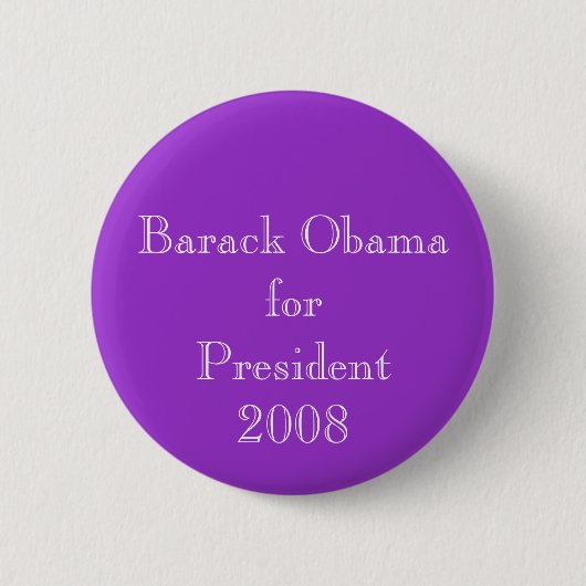 バラク・オバマ大統領2008年 缶バッジ (正面)