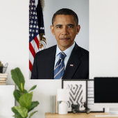 バラク・オバマ大統領 任期最初の公式肖像 ポスター (ホームオフィス)