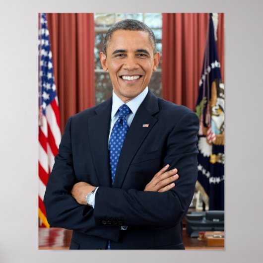 バラク・オバマ大統領 任期2期目 公式写真 SM ポスター (正面)
