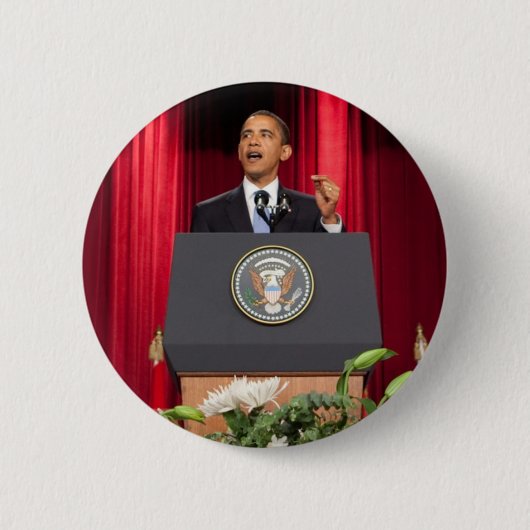 バラク・オバマ大統領 缶バッジ (正面)