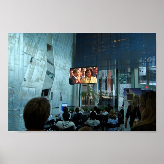 バラク・オバマ氏のオーストラリアでの就任式の放送 ポスター (正面)