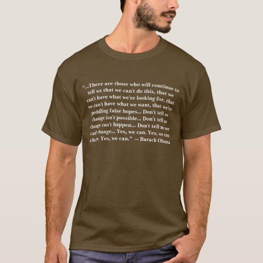 バラク・オバマ氏の「Yesできる」演説#2 Tシャツ (正面)