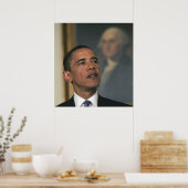 バラク・オバマ氏は、指名する意図を発表する ポスター (キッチン)