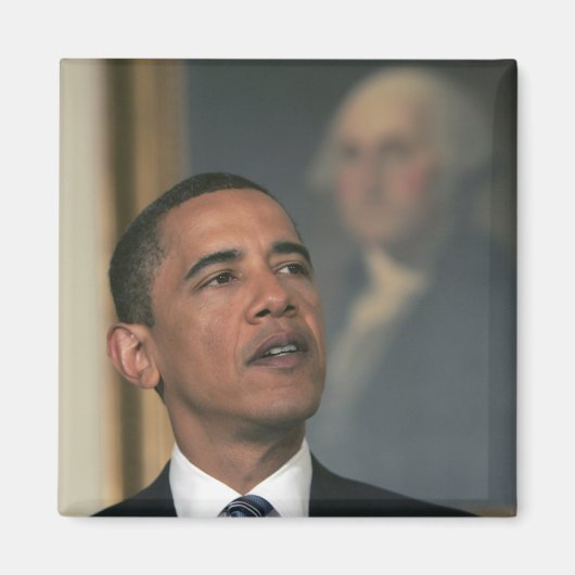 バラク・オバマ氏は、指名する意図を発表する マグネット (正面)