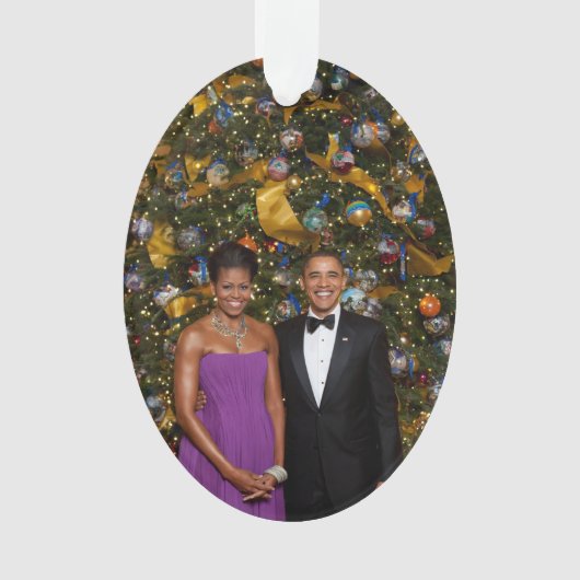 バラク・オバマ米大統領のクリスマスカード オーナメント (正面)