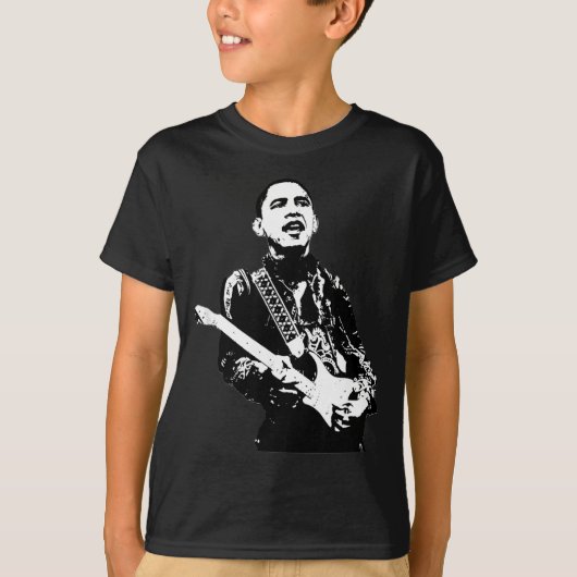 バラク・オバマ ギター 44代大統領 愛国 Tシャツ (正面)