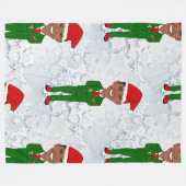 バラク・オバマ・サンタス毛布 フリースブランケット (正面(横))