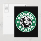 バラク・オバマ スター カフェイン ポストカード (正面/裏面)
